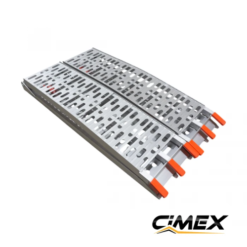 Składana aluminiowa rampa CIMEX, zestaw 2 szt. – 223 x 28 cm / 680 kg