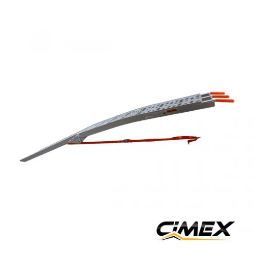 Składana aluminiowa rampa CIMEX, zestaw 2 szt. – 223 x 28 cm / 680 kg