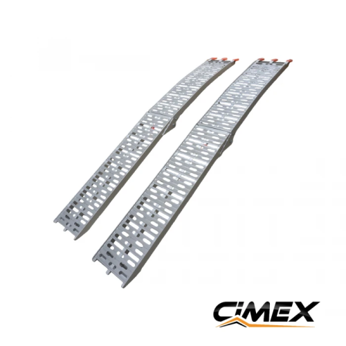 Składana aluminiowa rampa CIMEX, zestaw 2 szt. – 223 x 28 cm / 680 kg