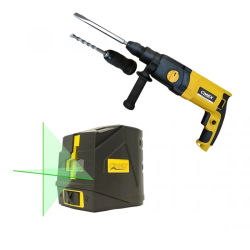 PAKIET PROMOCYJNY! Młot udarowy z szybkozłącznym uchwytem 3 kg + Laser liniowy z zieloną wiązką